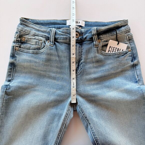 NWT Pistola Arielle Skinny Scissor Cut Hem Jeans in No Pressure Light Wash Sz 28 - Picture 12 of 13